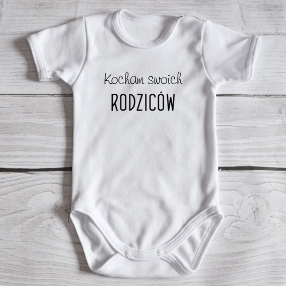Body krótki rękaw "Kocham swoich rodziców" Moocha czarne