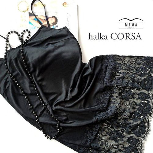 Koszula nocna z koronką 86465 Corsa Mewa czarny 