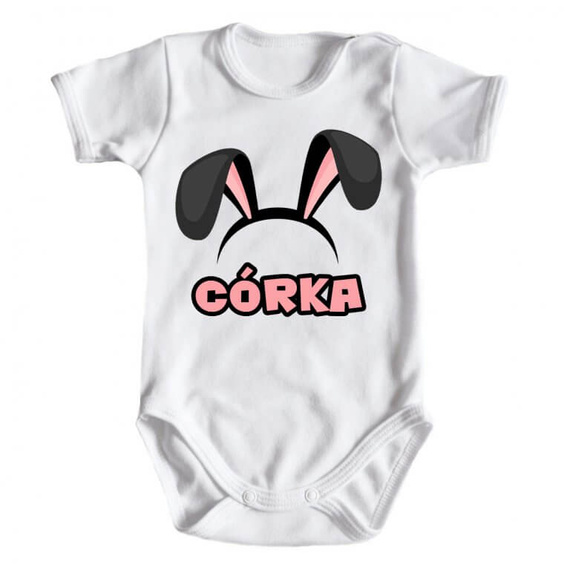 Body krótki rękaw "Córka Wielkanoc" Moocha biały 