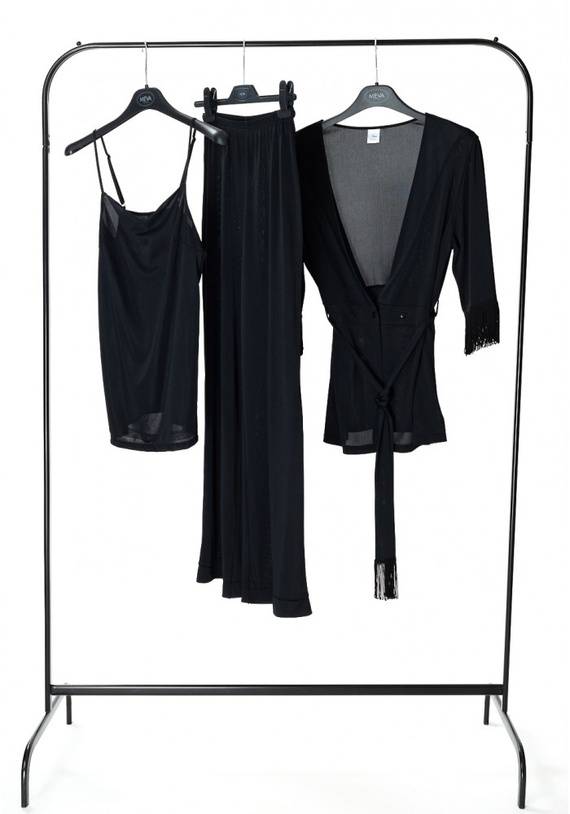 Piżama damska trzyczęściowa 86457 Josefine Mewa czarny