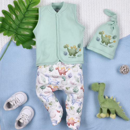 Nini Czapka Dino Explorer – organiczna bawełna, czapeczka dla niemowląt