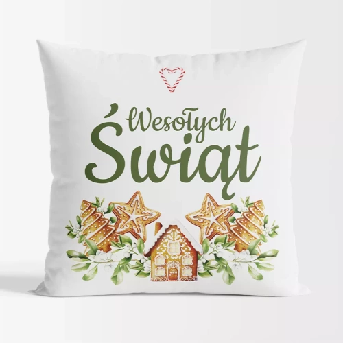 Poduszka świąteczna Pierniki Markizeta biały  