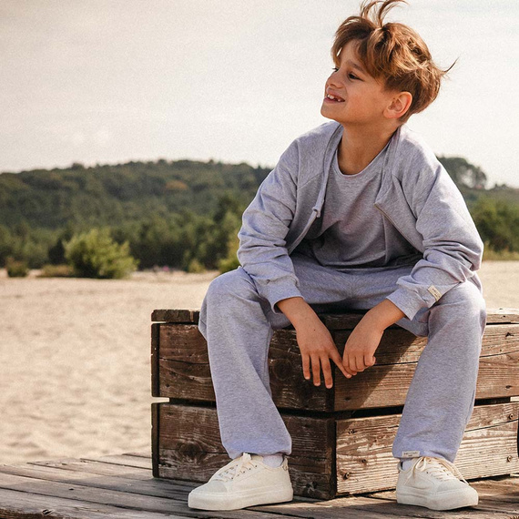 Eevi bomberka dla dzieci Simply Comfy szara– wygodna bluza z bawełny, klasyczny krój