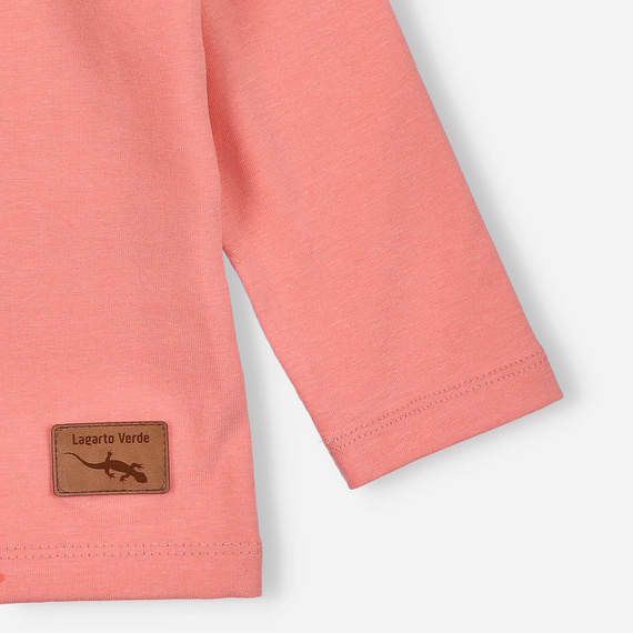 Lagarto Verde bluzka dla dziewczynki z długim rękawem łososiowa – modna, bawełniana, trwała