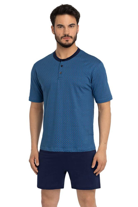 Piżama Męska krótki rękaw, spodenki PG36355  Nottingham niebieski