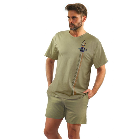 Bawełniana piżama męska 7538 Sesto Senso - khaki 