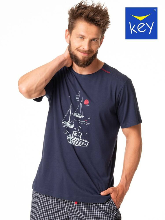 Piżama Męska MNS 420 Key granatowy