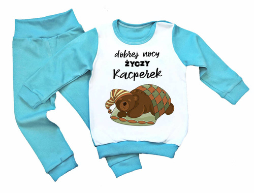 Piżama dziecięca z imieniem Śpiący miś Moocha