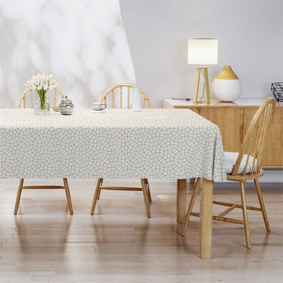 Obrus dekoracyjny 4137 A Panama 98 Detexpol złoty geometryczny