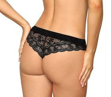 Figi Damskie Lagerta Róża - czarny