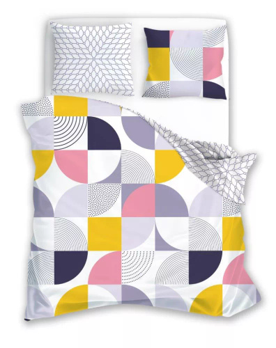 Pościel satynowa geometria Milargo Verde 008 Faro szary 