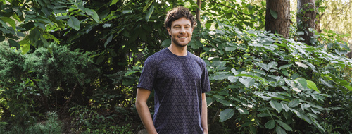 Piżama Męska krótki rękaw, spodenki Ricardo Italian Fashion - granatowy/druk