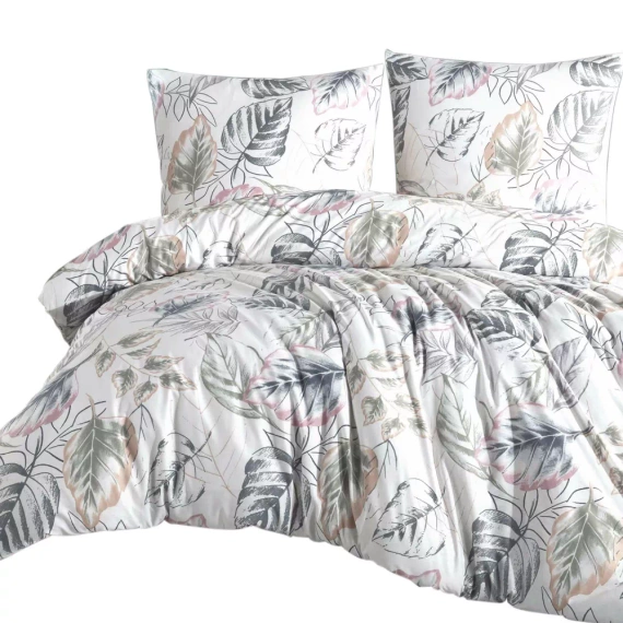 Pościel flanelowa liście 31505/1 Darymex biały