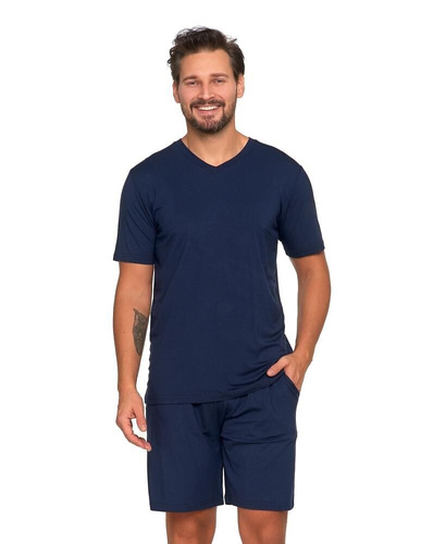 Piżama męska PDM4800-002 Moraj -granatowy