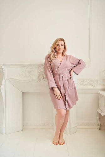 Szlafrok damski Frida ByShelly - brudny róż