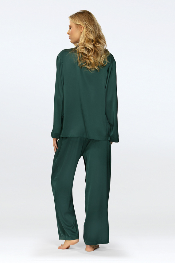 Piżama damska satynowa Amina DKaren - zielony