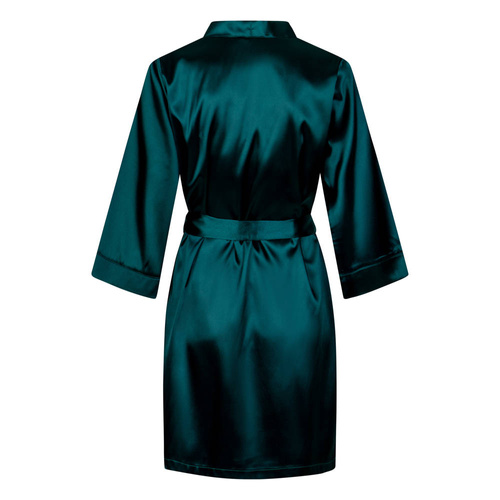 Szlafrok damski satynowy Vesna ByShelly - butelkowy zielony