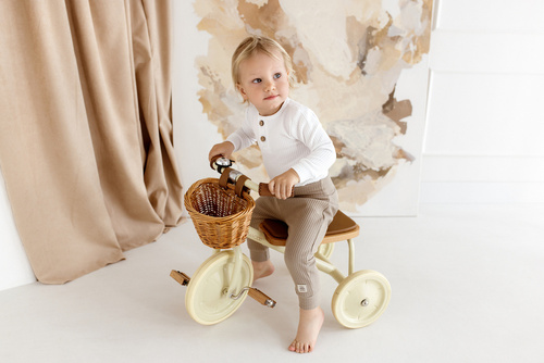 Spodnie niemowlęce dresowe "Natural Waffel" Makoma stone