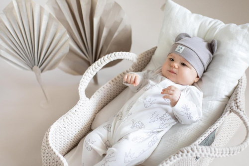 Pajac niemowlęcy Slow Life Pinokio - ecru druk