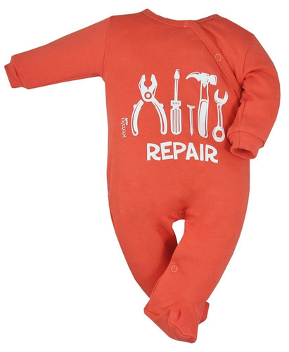 Pajac niemowlęcy "NARZĘDZIA" Koala- pomarańczowy