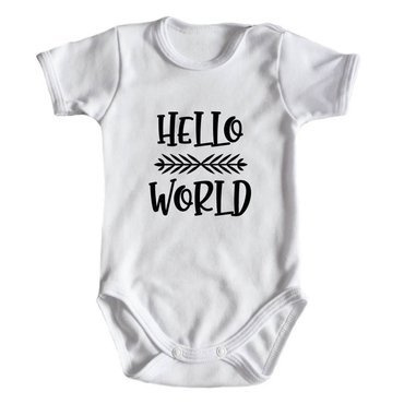 "Hello World" body krótki rękaw Moocha biały