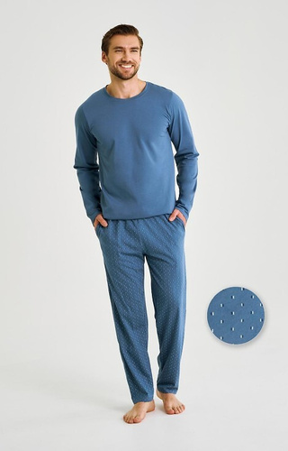 Taro Lorenzo 3474 jeans – Piżama męska bawełniana, spodnie z kieszeniami