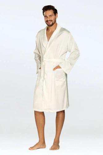 Szlafrok męski Lukas Dkaren - jasny ecru