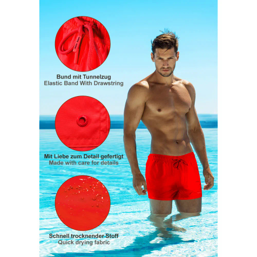 Szorty kąpielowe SZ2404 Sesto Senso czerwony 