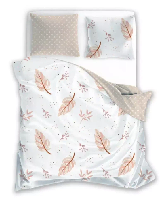 Pościel z mikrofibry Harmony 8 liście Faro beżowy