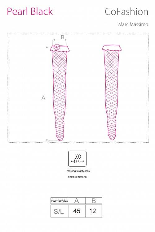 Pończochy samonośne Pearl Black CF 17277 CoFashion Marc Massimo