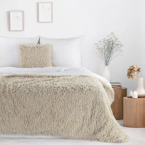 Koc narzuta włochacz Adore futrzak Eurofirany beżowy 