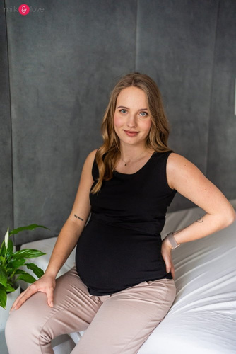 Koszulka ciążowa i do karmienia Milk Top Milk&Love czarny