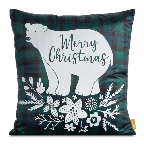 Poszewka świąteczna z misiem Cherry 05 Eurofirany zielony