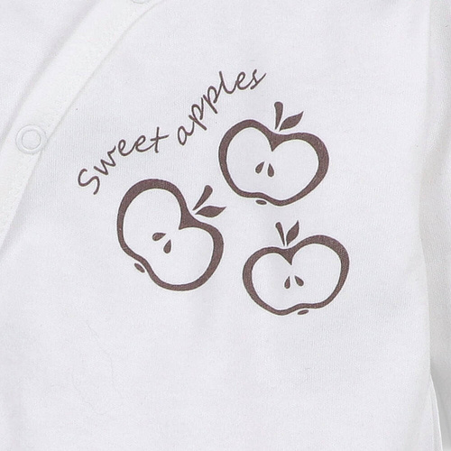 Body kopertowe z bawełny organicznej Happy Apples Nini ecru