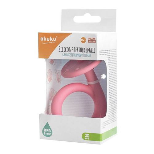 Gryzak silikonowy ALA0115 Ślimak Akuku pink