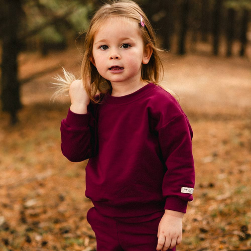Eevi Simply Comfy bordowa – stylowa bluza oversize dla dzieci z miękkiej bawełny