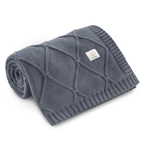 Kocyk dziany Diamond YOSOY - granatowy