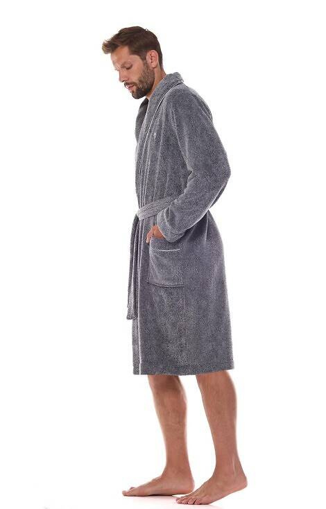 Szlafrok męski 2451 Pegasus L&L grafitowy