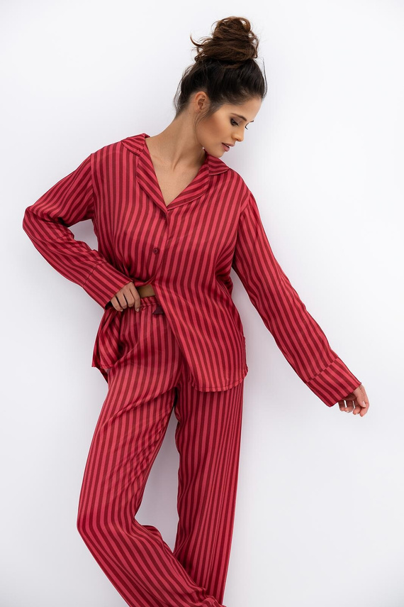 Sensis Rosemary Piżama damska – koszula w paski i spodnie, wiskoza