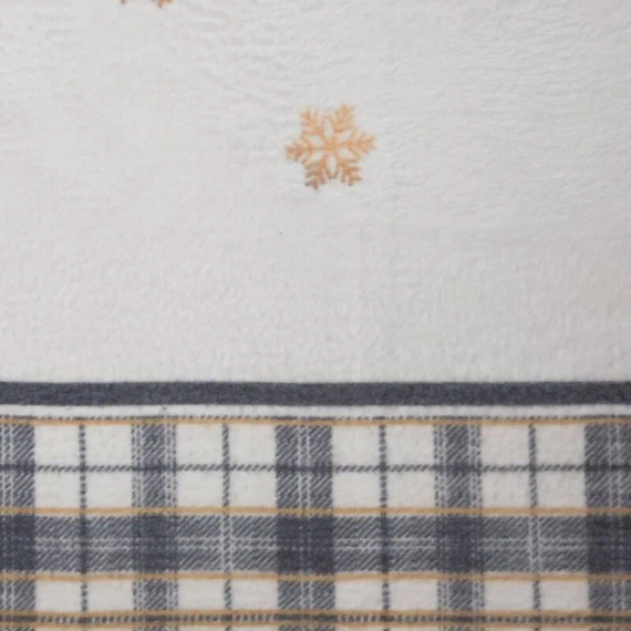 Świąteczny koc narzuta krata Angel Eurofirany kremowy