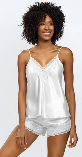 Piżama Damska Satynowa Hawa DKaren - biały