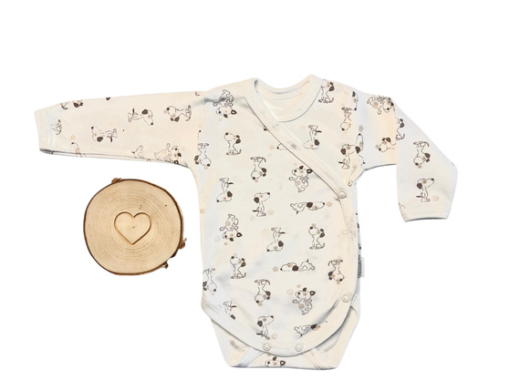 Mamatti BD14926 body niemowlęce z długim rękawem – kopertowe, bawełniane, certyfikowane