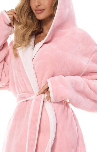 Szlafrok damski 2417 Sara L&L różowy pudrowy