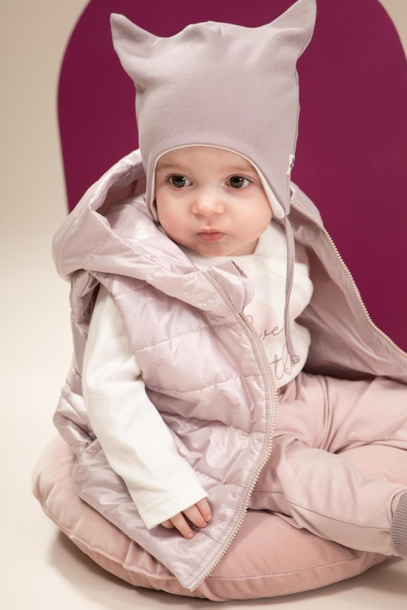 Czapka niemowlęca wiązana Happiness Pinokio - szary