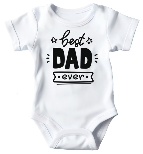 Body krótki rękaw "Best dad ever" Moocha biały