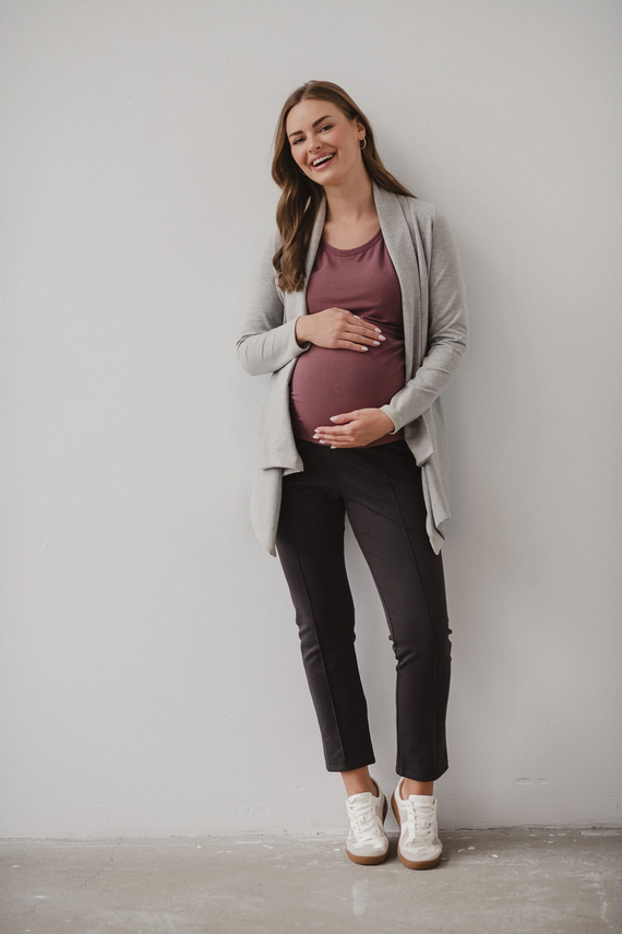 Kardigan ciążowy Mama Wrap Milk&Love jasny szary melanż