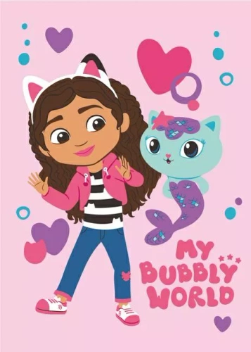 Miękki kocyk dziecięcy Koci domek Gabi Jerry Fabrics | Przytulna mikrofibra na każdą okazję