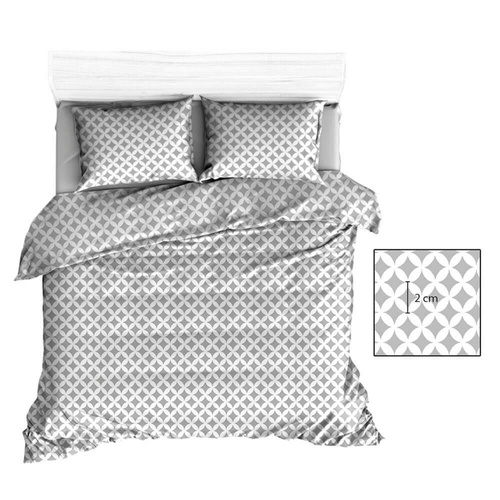 Maroko R141 Pościel bawełniana Karo szary-biały