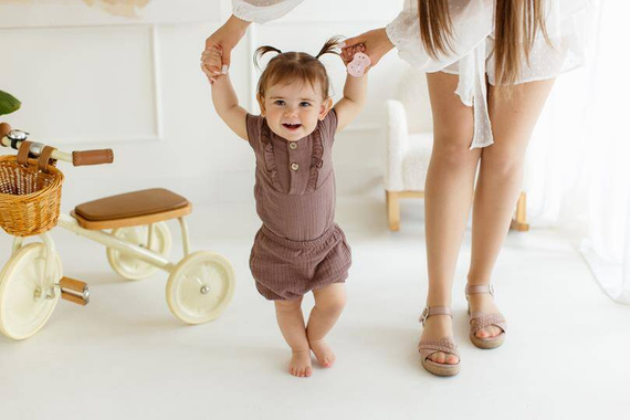 Body krótki rękaw muślinowe "Bamboo Muslin Girl Choco" Makoma