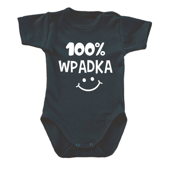 Body krótki rękaw "100% WPADKA" Moocha czarny